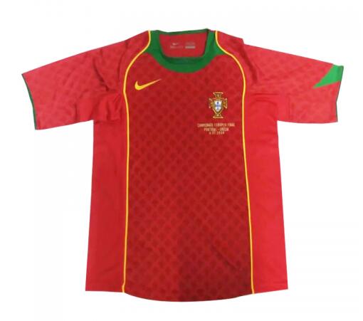 2004 Portugal Retro Red Home Kit Soccer Jersey